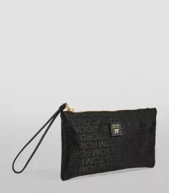 TOM FORD All-Over Logo Flat Travel Pouch U9000 Pouches -TOM FORD Shop tom ford all over logo flat travel pouch 17782370 37486559 1000