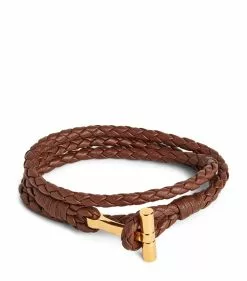 TOM FORD Braided Leather Bracelet TAG Bracelets