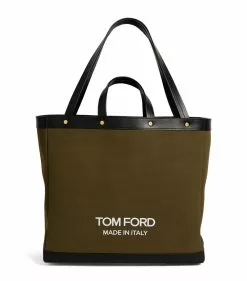 TOM FORD Canvas T Screw Tote Bag C4101 Top Handle Bags
