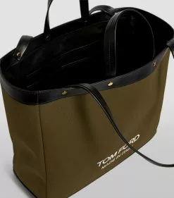 TOM FORD Canvas T Screw Tote Bag C4101 Top Handle Bags -TOM FORD Shop tom ford canvas t screw tote bag 16455526 31894476 1000