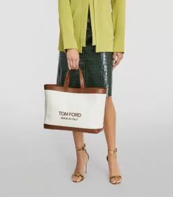 TOM FORD Canvas T Screw Tote Bag C7713 Tote Bags -TOM FORD Shop tom ford canvas t screw tote bag 17288007 35320101 1000