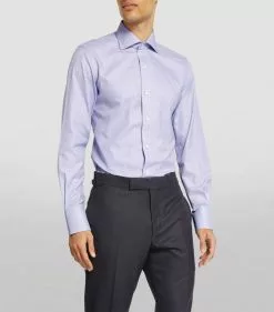 TOM FORD Cotton Check Slim-Fit Shirt 426 MD BLU CK Formal Shirts -TOM FORD Shop tom ford cotton check slim fit shirt 17532607 36806831 1000