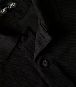 TOM FORD Cotton Piqué Polo Shirt 002 BLK Polo Shirts -TOM FORD Shop tom ford cotton pique polo shirt 17530958 36980481 1000