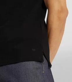 TOM FORD Cotton Piqué Polo Shirt 002 BLK Polo Shirts -TOM FORD Shop tom ford cotton pique polo shirt 17530958 36982223 1000
