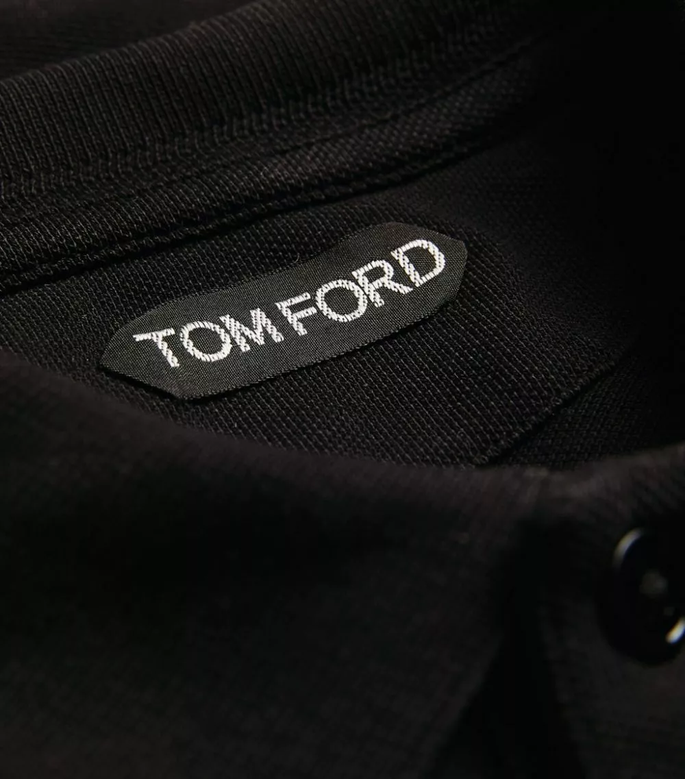 TOM FORD Cotton Polo Shirt 001 BLK SLD Polo Shirts 5 TOM FORD Cotton Polo Shirt 001 BLK SLD Polo Shirts - Image 5