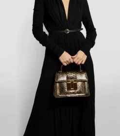 TOM FORD Croc-Embossed Leather 001 Top-Handle Bag U2006 Top Handle Bags -TOM FORD Shop tom ford croc embossed leather 001 top handle bag 16455509 31894400 1000