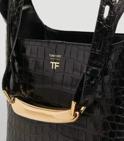TOM FORD Croc-Embossed Shoulder Bag u9000 Shoulder Bags -TOM FORD Shop tom ford croc embossed shoulder bag 17288009 35319318 1000