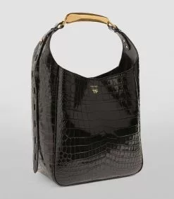 TOM FORD Croc-Embossed Shoulder Bag u9000 Shoulder Bags -TOM FORD Shop tom ford croc embossed shoulder bag 17288009 35320095 1000