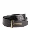 TOM FORD Crocodile Leather Belt U9000BLACK Belts