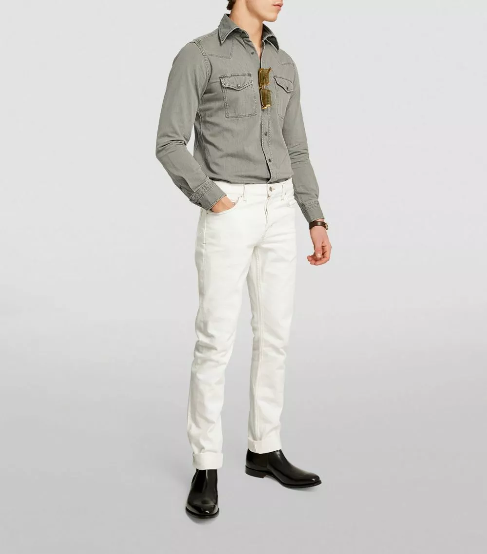 TOM FORD Denim Shirt 023 LT GRY SLD Casual Shirts 2 TOM FORD Denim Shirt 023 LT GRY SLD Casual Shirts - Image 2