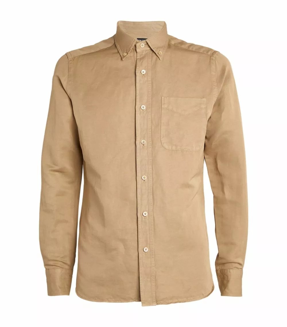 TOM FORD Garment-Dyed Shirt 262 MD BGE SLD Casual Shirts 1 TOM FORD Garment-Dyed Shirt 262 MD BGE SLD Casual Shirts