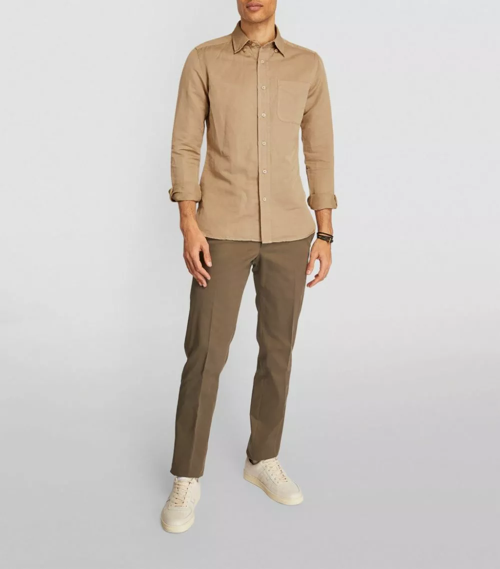TOM FORD Garment-Dyed Shirt 262 MD BGE SLD Casual Shirts 2 TOM FORD Garment-Dyed Shirt 262 MD BGE SLD Casual Shirts - Image 2
