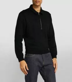 TOM FORD Half-Zip Polo Shirt 001 BLK SLD Polo Shirts -TOM FORD Shop tom ford half zip polo shirt 17531588 37194541 1000