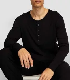 TOM FORD Henley Shirt 001 BLK SLD Long Sleeve T-Shirts -TOM FORD Shop tom ford henley shirt 17530953 37539874 1000
