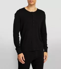 TOM FORD Henley Shirt 001 BLK SLD Long Sleeve T-Shirts -TOM FORD Shop tom ford henley shirt 17530953 37543198 1000