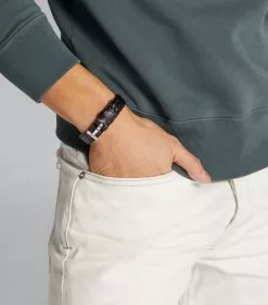 TOM FORD Leather Braided Bracelet BSV BLK Bracelets -TOM FORD Shop tom ford leather braided bracelet 16625576 32338174 1000