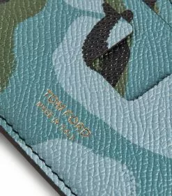 TOM FORD Leather Camouflage Card Holder C5919 BLUE CAMO/BLK Cardholders -TOM FORD Shop tom ford leather camouflage card holder 17511930 36948904 1000