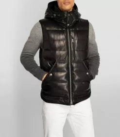 TOM FORD Leather Down-Filled Gilet 001 BLK SLD Gilets -TOM FORD Shop tom ford leather down filled gilet 17530969 37543191 1000