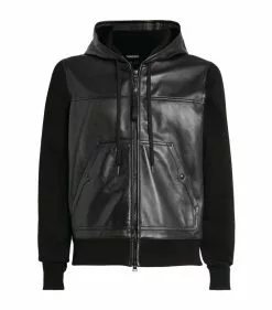 TOM FORD Leather-Panelled Jacket 001 BLK SLD Leather Jackets