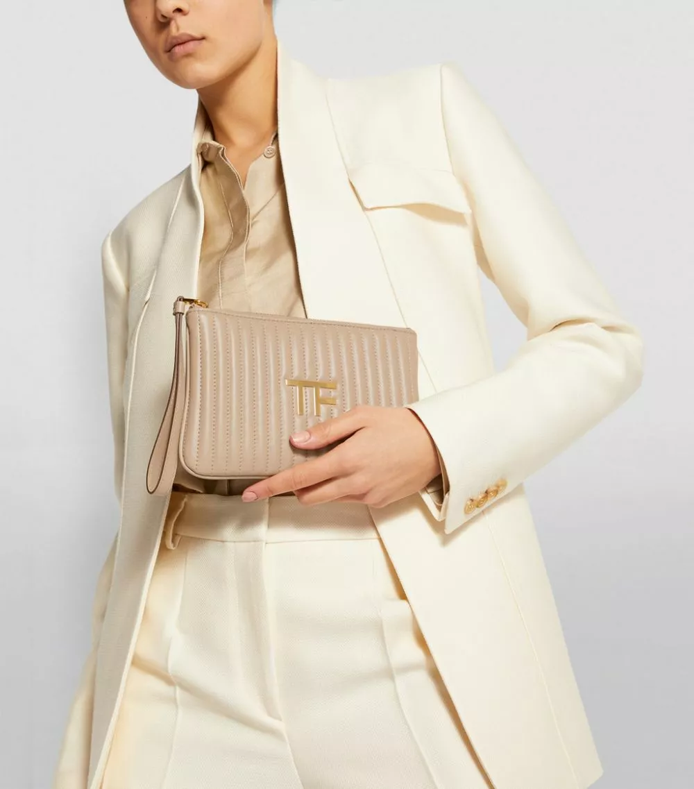 TOM FORD Leather Quilted Wrist Pouch U8006 Pouches 2 TOM FORD Leather Quilted Wrist Pouch U8006 Pouches - Image 2