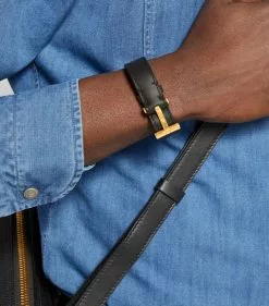 TOM FORD Leather T Bracelet BLG BLACK Jewellery -TOM FORD Shop tom ford leather t bracelet 15155754 29210485 1000