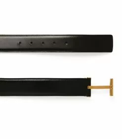 TOM FORD Leather T Clasp Belt BLK BLK Belts -TOM FORD Shop tom ford leather t clasp belt 14999738 27084421 1000