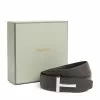 TOM FORD Leather T-Clasp Belt C7906 BLK BRW Belts