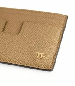 TOM FORD Leather T-Line Card Holder U7099 DARK SAND Cardholders -TOM FORD Shop tom ford leather t line card holder 17510938 36782506 1000