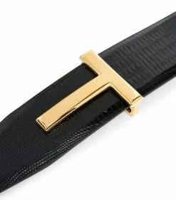 TOM FORD Lizard T-Clasp Belt BLK Belts -TOM FORD Shop tom ford lizard t clasp belt 16528085 31996709 1000