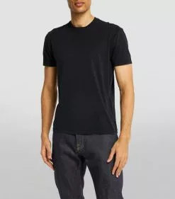 TOM FORD Lyocell-Cotton T-Shirt 001 BLK SLD Plain T-Shirts -TOM FORD Shop tom ford lyocell cotton t shirt 17532638 37180228 1000