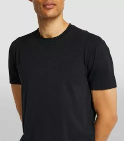 TOM FORD Lyocell-Cotton T-Shirt 001 BLK SLD Plain T-Shirts -TOM FORD Shop tom ford lyocell cotton t shirt 17532638 37180241 1000