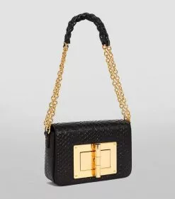 TOM FORD Medium Python Natalia Shoulder Bag BLK Top Handle Bags -TOM FORD Shop tom ford medium python natalia shoulder bag 16454838 31894020 1000