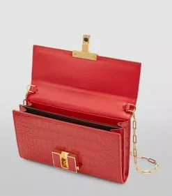 TOM FORD Mini Croc-Embossed T Clasp Chain Bag U3106 Shoulder Bags -TOM FORD Shop tom ford mini croc embossed t clasp chain bag 16573144 32158396 1000