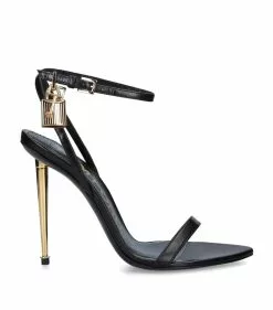TOM FORD PADLOCK SANDAL 105 BLACK Heel Sandals -TOM FORD Shop tom ford padlock sandal 105 16550028 32055976 1000