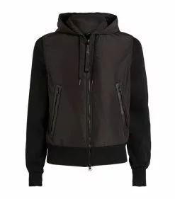TOM FORD Panelled Hooded Bomber Jacket K09 BLK SLD Bomber Jackets