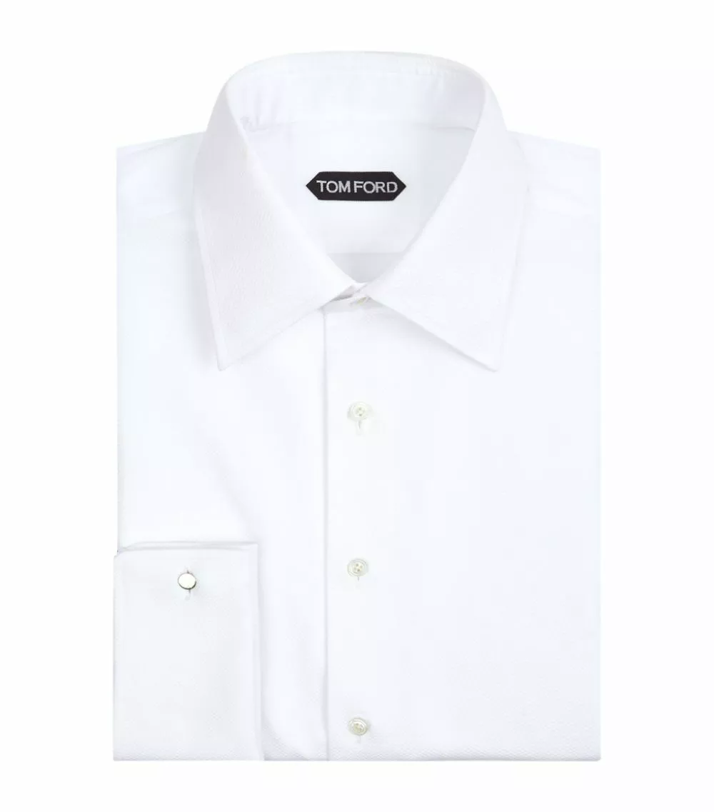 TOM FORD Piqué Cocktail Shirt WHITE Formal Shirts 2 TOM FORD Piqué Cocktail Shirt WHITE Formal Shirts - Image 2