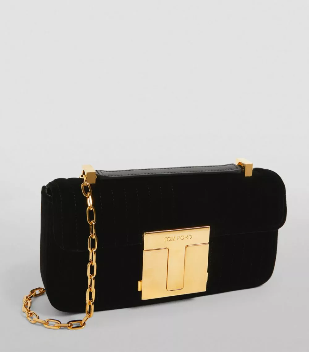 TOM FORD Quilted Velvet T Clasp Shoulder Bag u9000 Shoulder Bags 3 TOM FORD Quilted Velvet T Clasp Shoulder Bag u9000 Shoulder Bags - Image 3