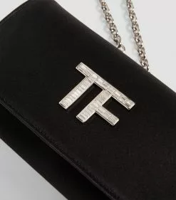 TOM FORD Satin Crystal-Logo Clutch Bag u9000 Clutch Bags -TOM FORD Shop tom ford satin crystal logo clutch bag 16455512 31894464 1000