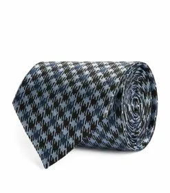 TOM FORD Silk Houndstooth Tie 436 BR BLU CK Neckties