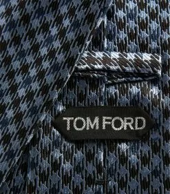 TOM FORD Silk Houndstooth Tie 436 BR BLU CK Neckties -TOM FORD Shop tom ford silk houndstooth tie 17532613 37109085 1000