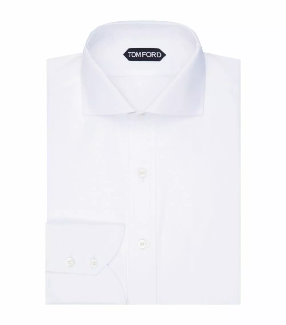 TOM FORD Slim Fit Barrel Cuff Shirt 100 WHT Formal Shirts 1 TOM FORD Slim Fit Barrel Cuff Shirt 100 WHT Formal Shirts