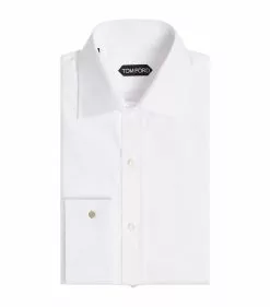 TOM FORD Slim-Fit French Cuff Shirt 100 WHT SLD Formal Shirts