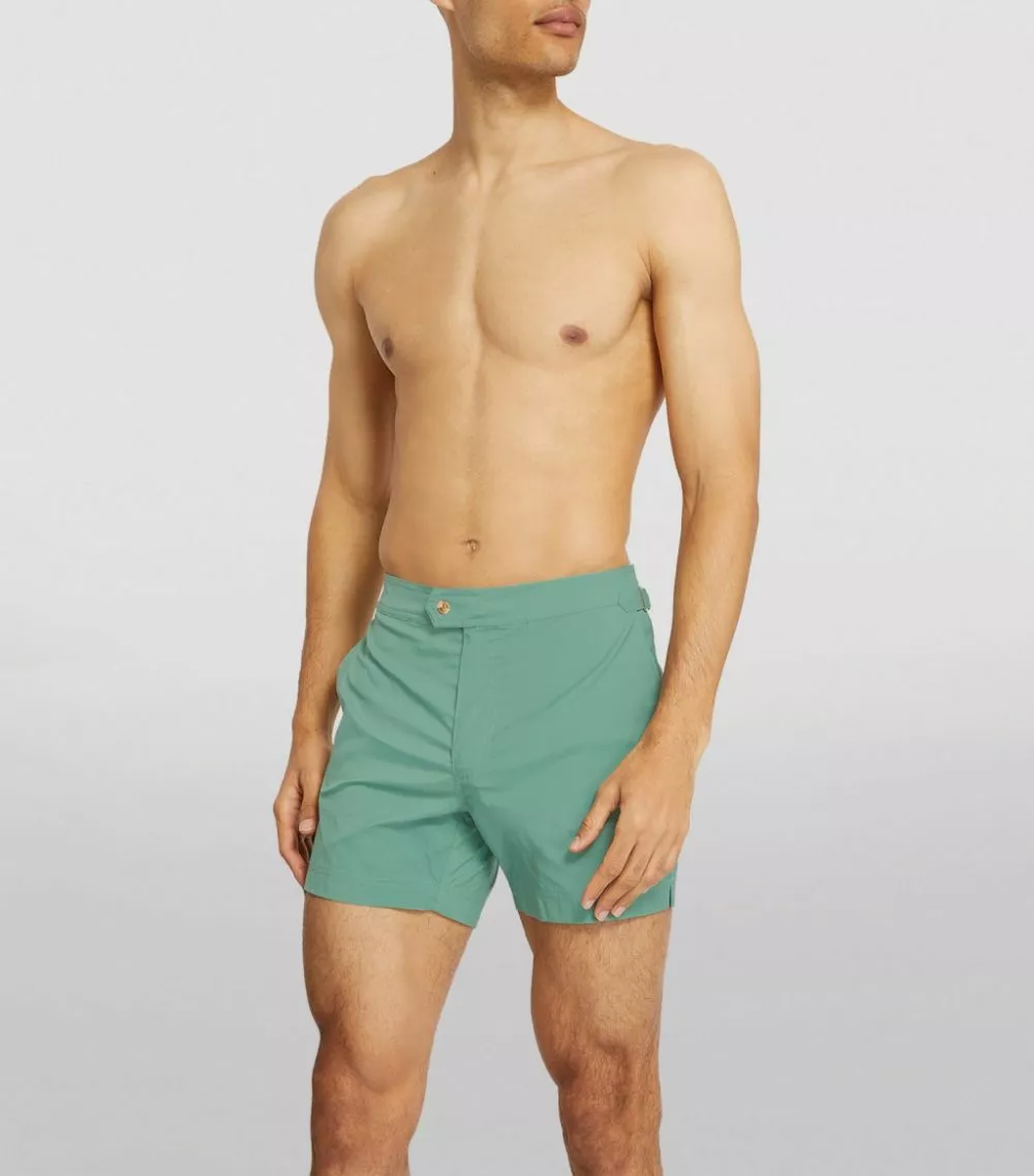 TOM FORD Technical Swim Shorts with Buckle 332 LT GRN SLD Swimwear 2 TOM FORD Technical Swim Shorts with Buckle 332 LT GRN SLD Swimwear - Image 2