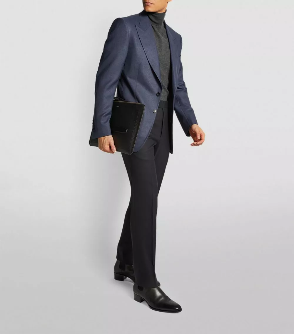 TOM FORD TF JACKETT DAY HOPSACK 916R65 MID BLUE Blazers 2 TOM FORD TF JACKETT DAY HOPSACK 916R65 MID BLUE Blazers - Image 2