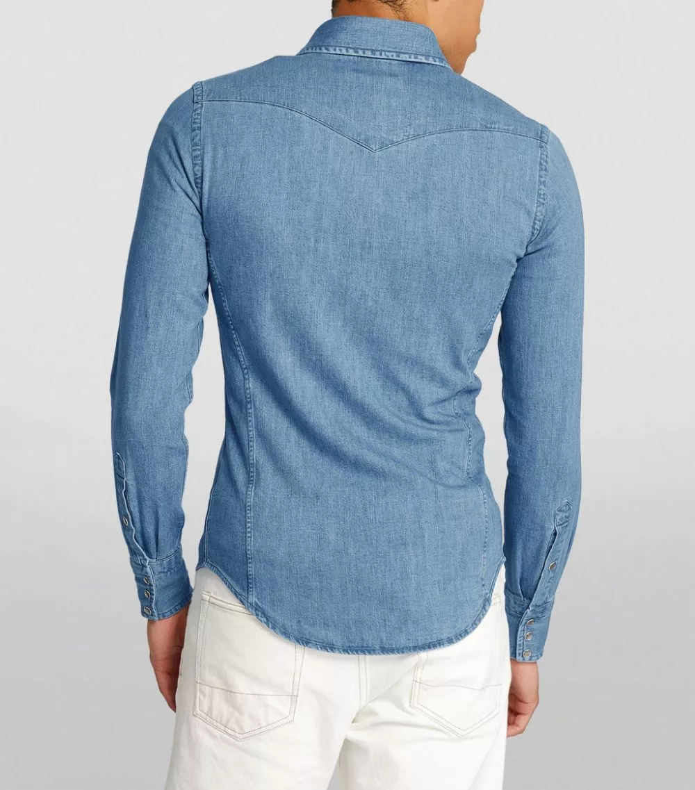 TOM FORD Western Denim Shirt 432 BR BLU SLD Casual Shirts 4 TOM FORD Western Denim Shirt 432 BR BLU SLD Casual Shirts - Image 4