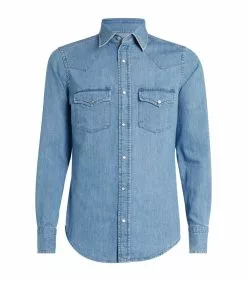 TOM FORD Western Denim Shirt 432 BR BLU SLD Casual Shirts