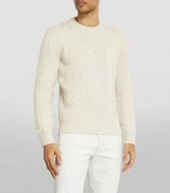 TOM FORD Wool-Blend Cable-Knit Sweater 105 NAT SLD Jumpers -TOM FORD Shop tom ford wool blend cable knit sweater 17530974 36981536 1000