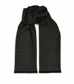 TOM FORD Wool Check Scarf 026 DK GRY CK Scarves
