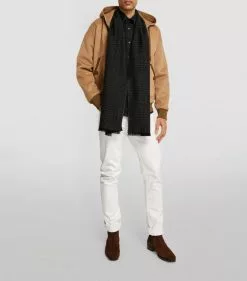 TOM FORD Wool Check Scarf 026 DK GRY CK Scarves -TOM FORD Shop tom ford wool check scarf 17532635 36906507 1000