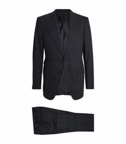 TOM FORD Wool-Silk Blazer 416 NAVY CHECK Jackets